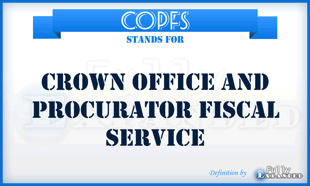COPFS - Crown Office and Procurator Fiscal Service