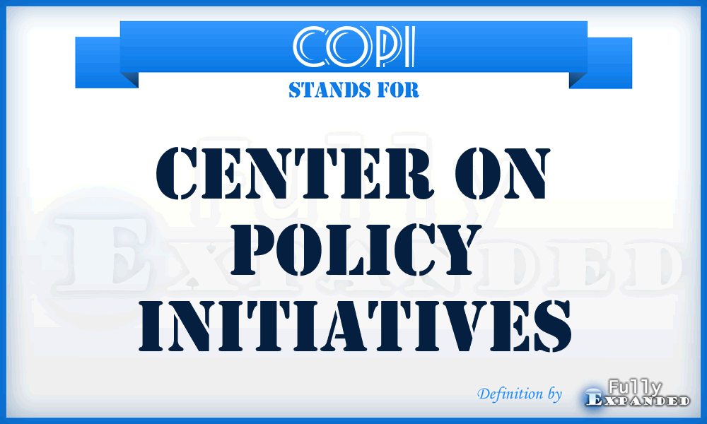 COPI - Center On Policy Initiatives