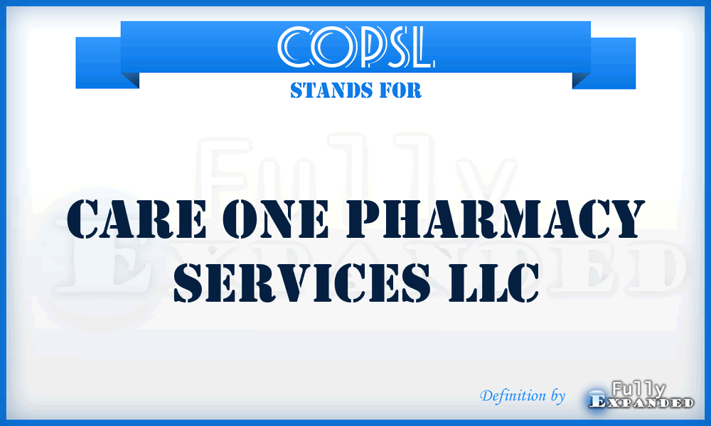 COPSL - Care One Pharmacy Services LLC