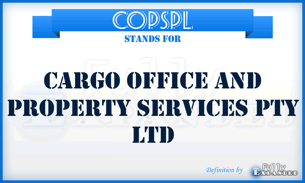 COPSPL - Cargo Office and Property Services Pty Ltd