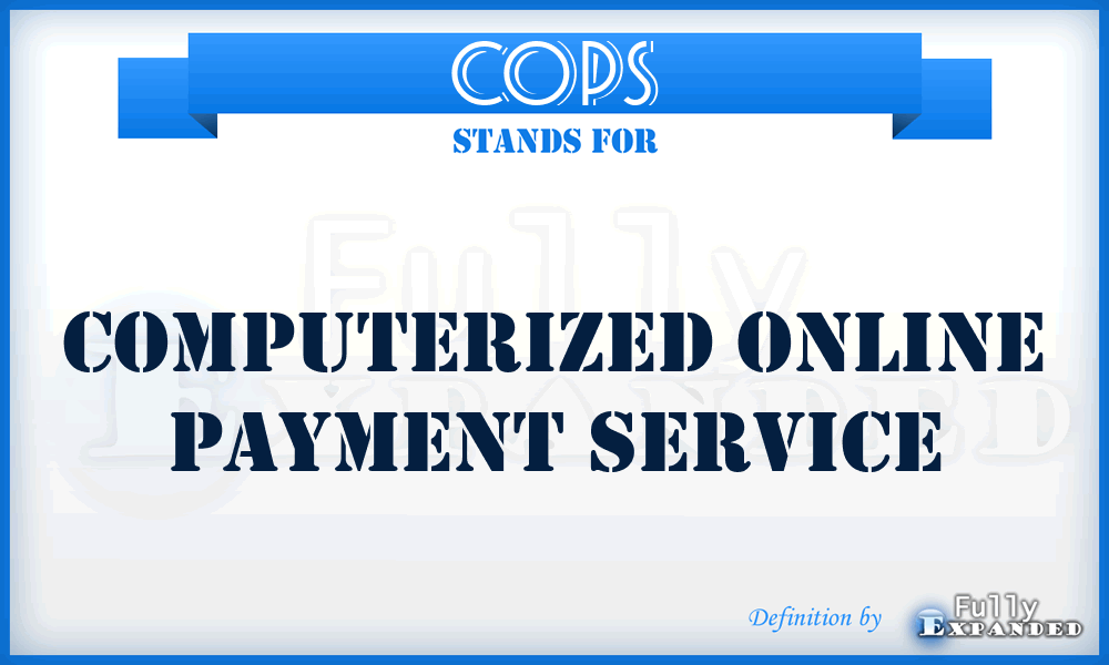 COPS - Computerized Online Payment Service