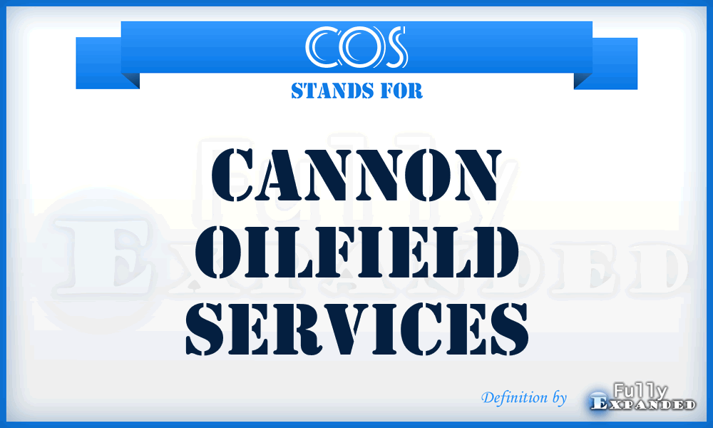 COS - Cannon Oilfield Services