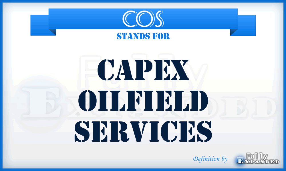 COS - Capex Oilfield Services