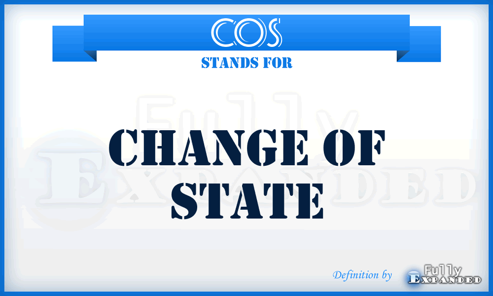 COS - Change Of State