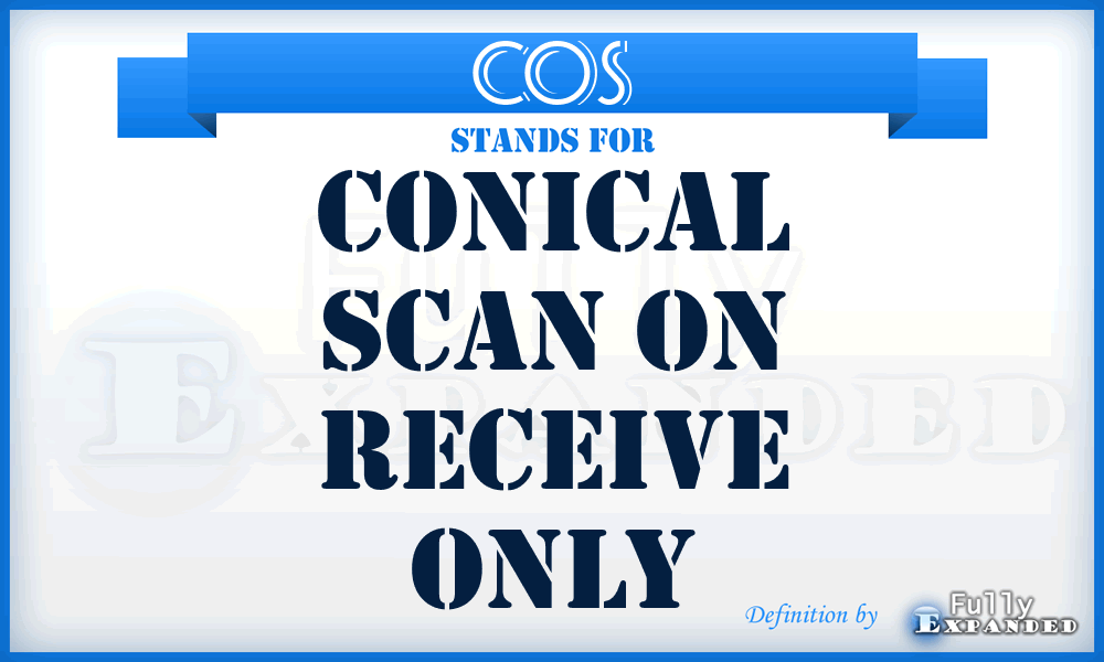 COS - conical scan on receive only