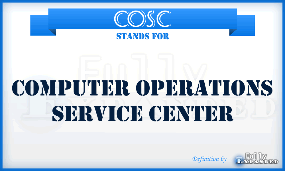 COSC - Computer Operations Service Center