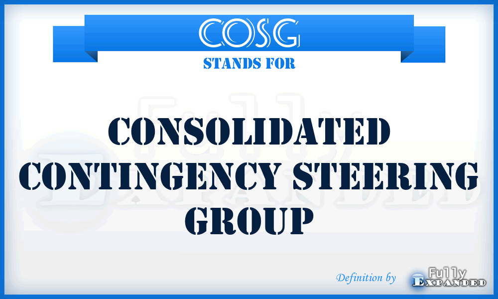 COSG - consolidated contingency steering group