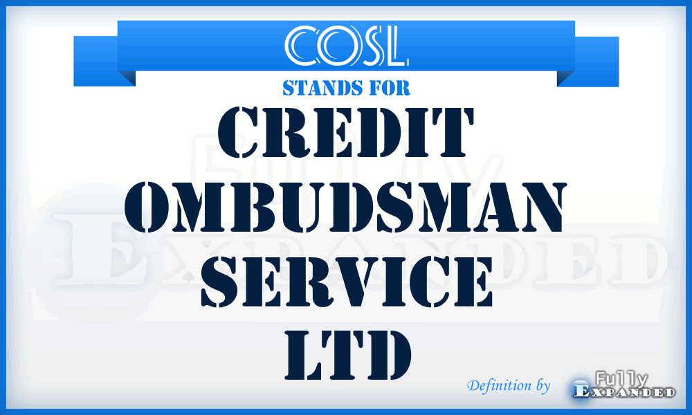 COSL - Credit Ombudsman Service Ltd