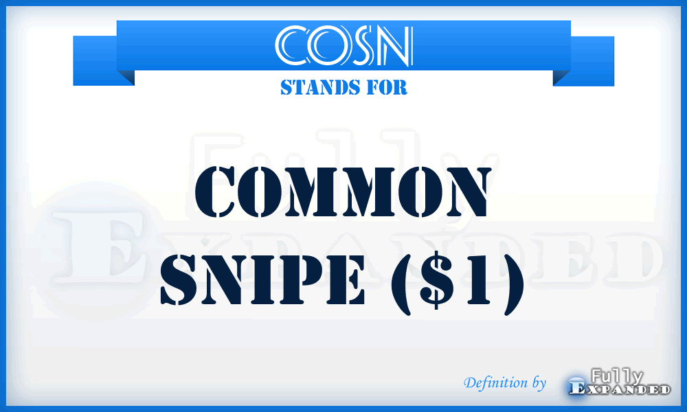 COSN - Common Snipe ($1)