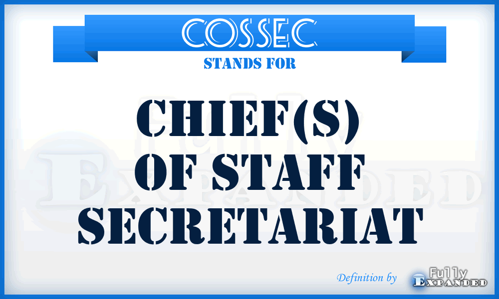 COSSEC - Chief(s) of Staff Secretariat