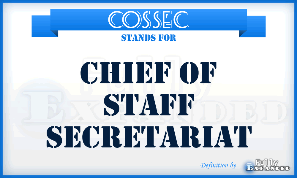 COSSEC - Chief of Staff Secretariat
