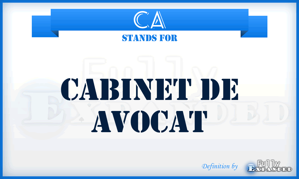 CA - Cabinet de Avocat