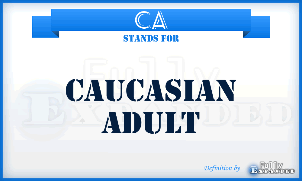 CA - Caucasian Adult