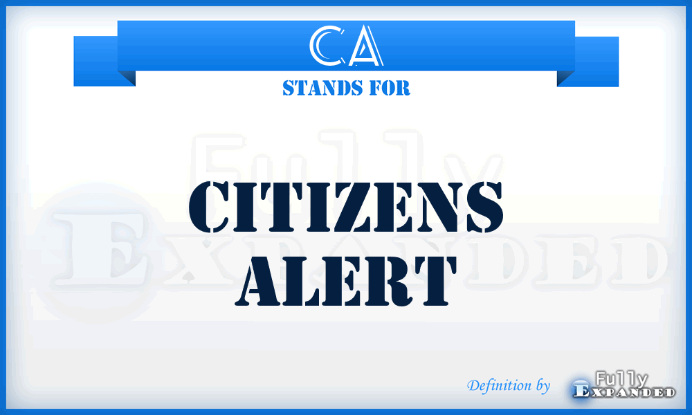 CA - Citizens Alert