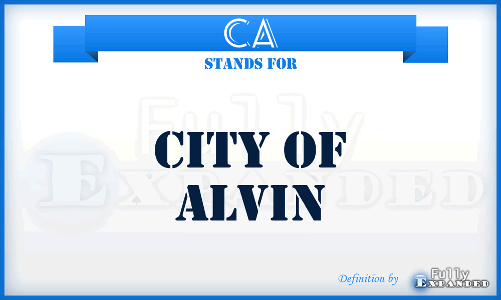CA - City of Alvin