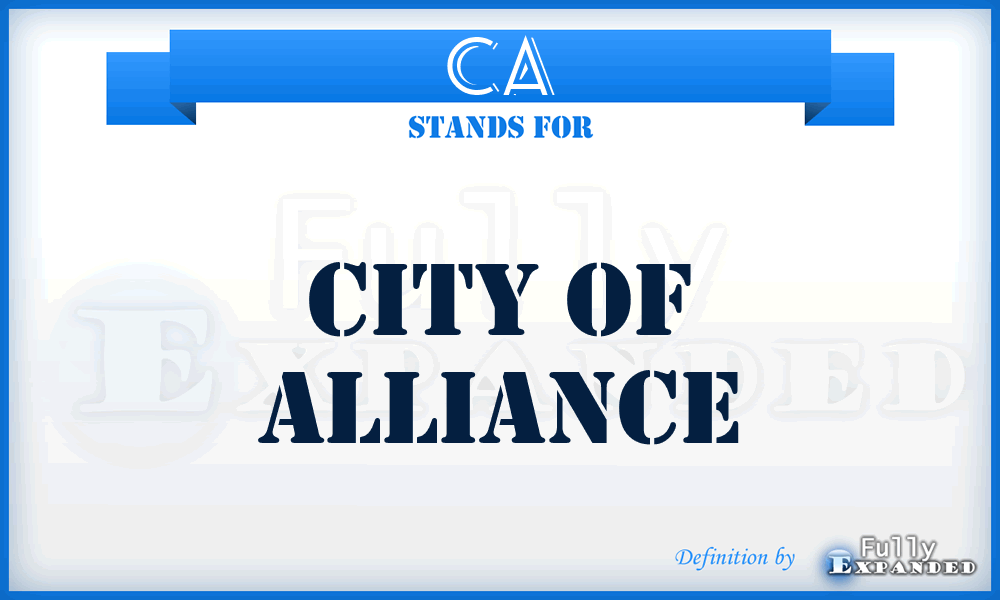 CA - City of Alliance