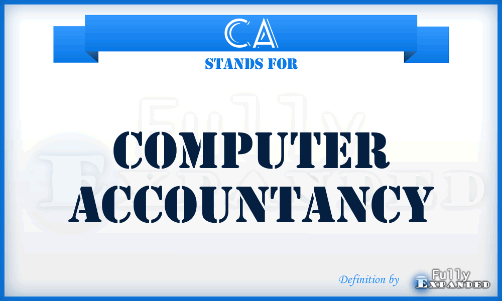 CA - Computer Accountancy