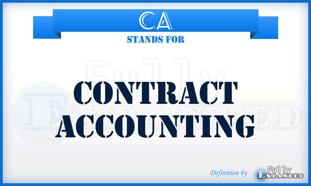 CA - Contract Accounting