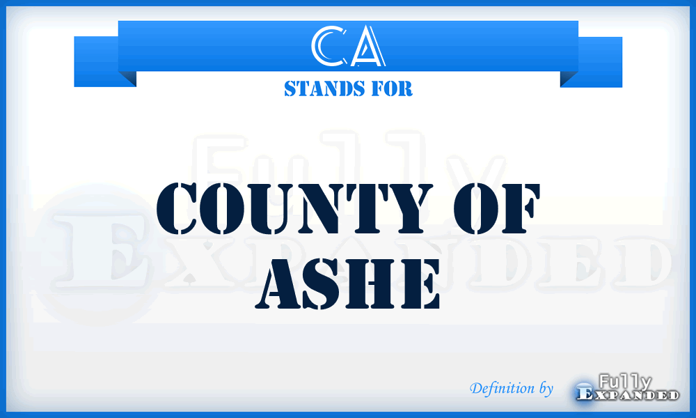 CA - County of Ashe