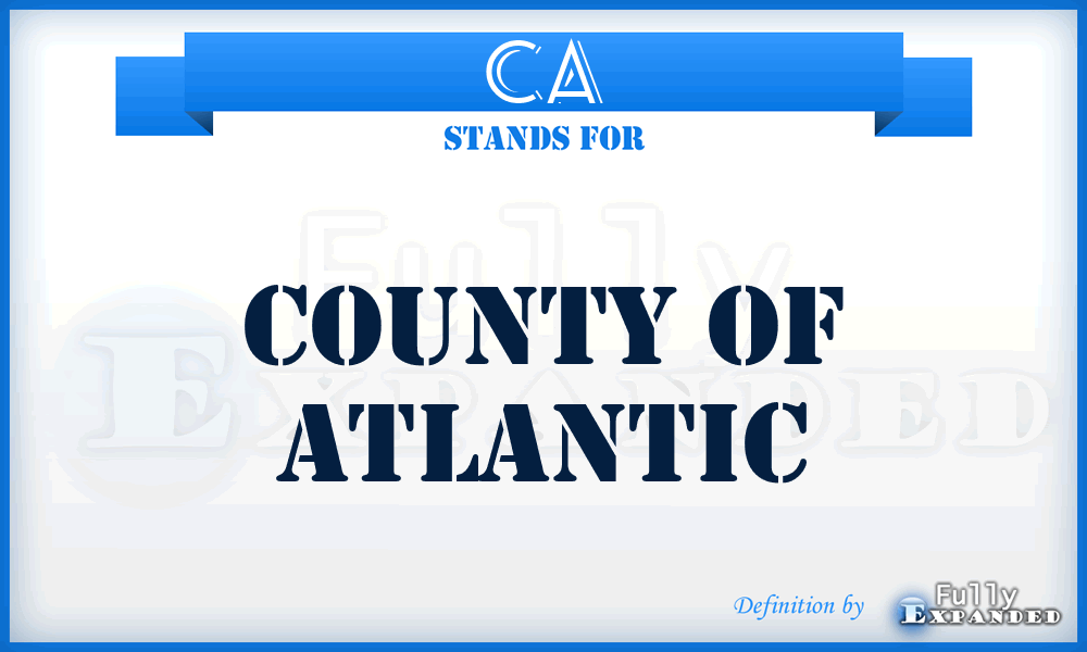 CA - County of Atlantic