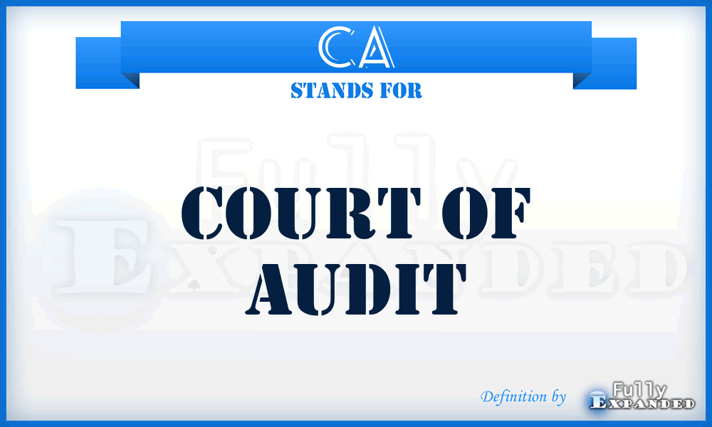 CA - Court of Audit