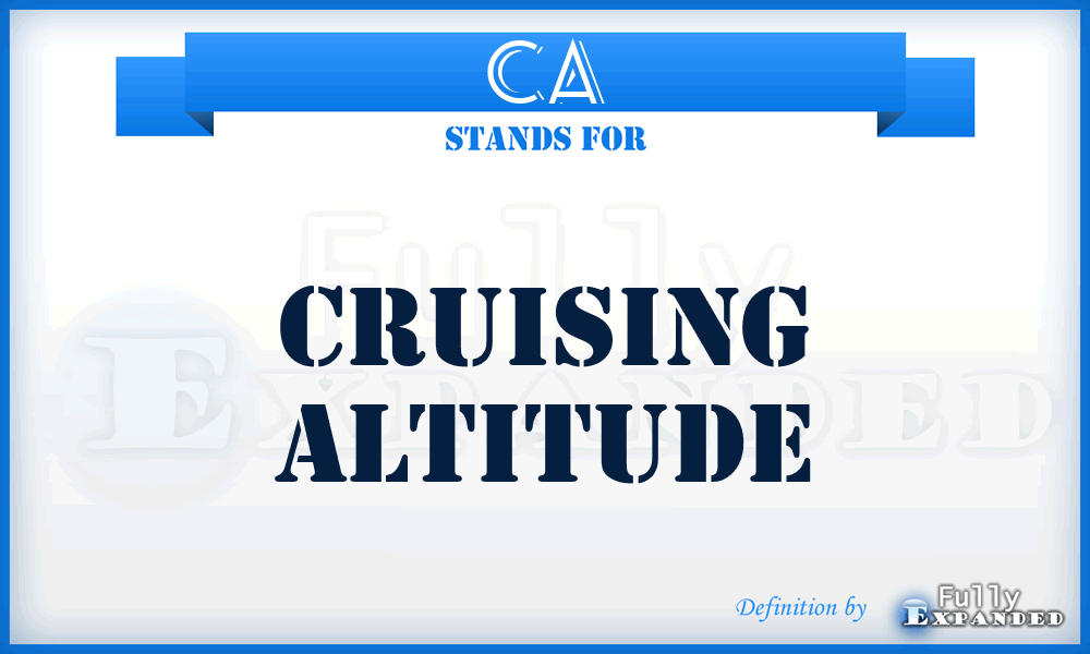 CA - Cruising Altitude