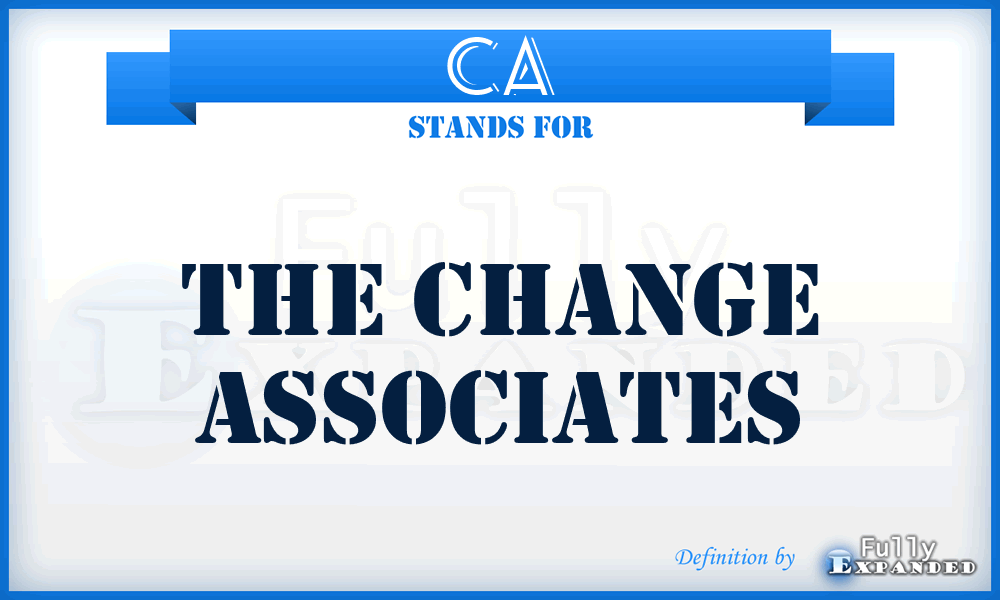 CA - The Change Associates
