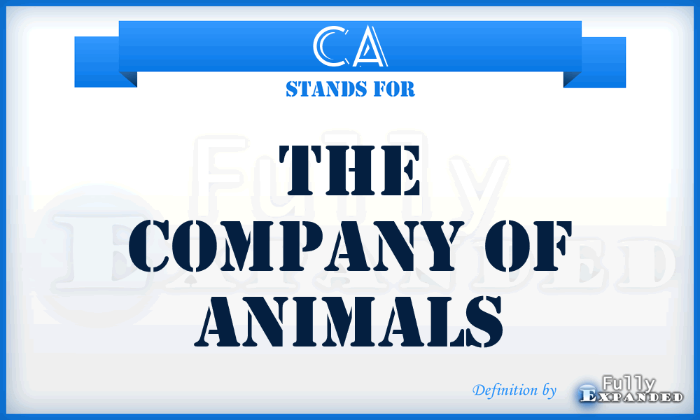 CA - The Company of Animals
