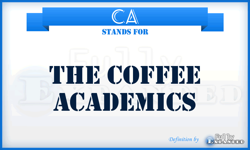 CA - The Coffee Academics