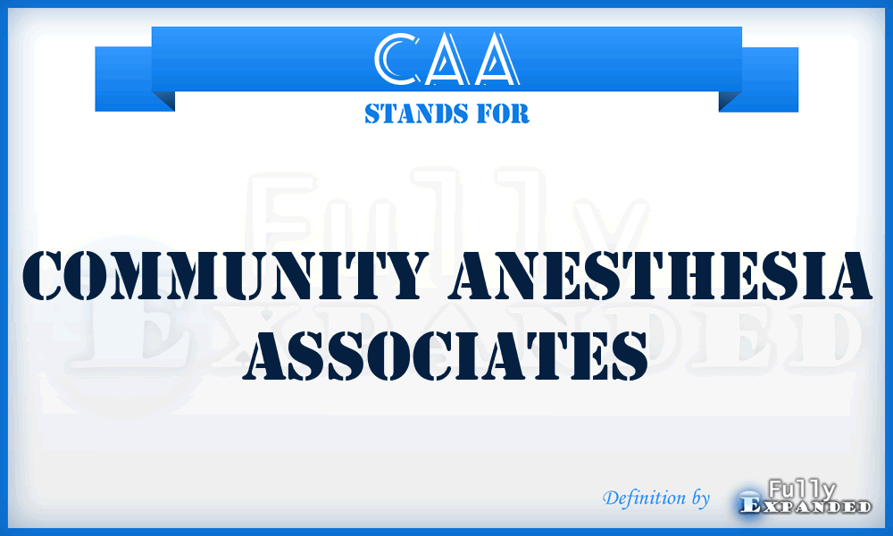 CAA - Community Anesthesia Associates