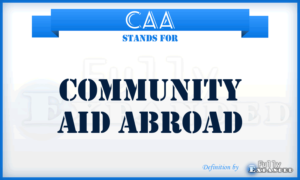 CAA - Community Aid Abroad