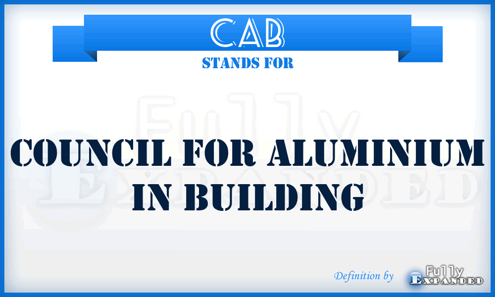 CAB - Council for Aluminium in Building
