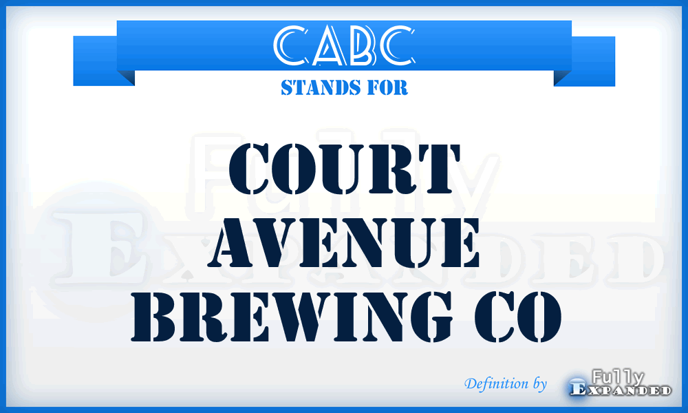 CABC - Court Avenue Brewing Co