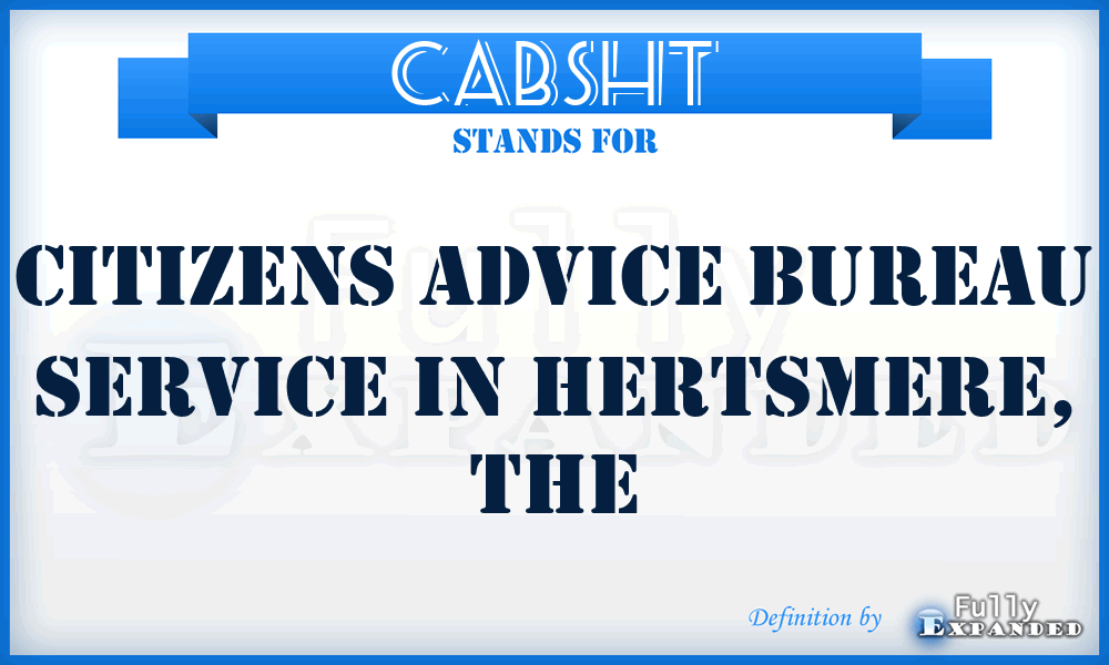 CABSHT - Citizens Advice Bureau Service in Hertsmere, The