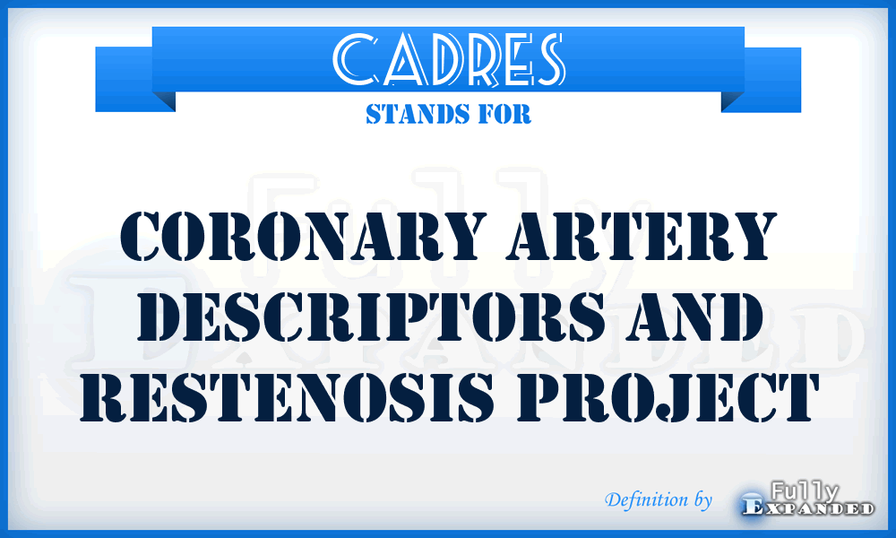 CADRES - Coronary Artery Descriptors and REStenosis project