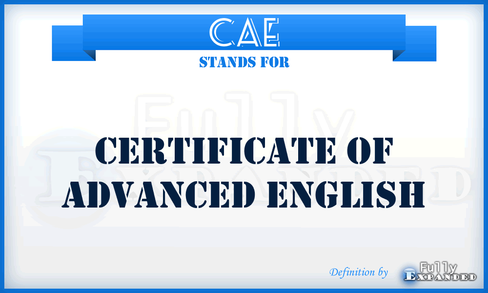 CAE - Certificate Of Advanced English