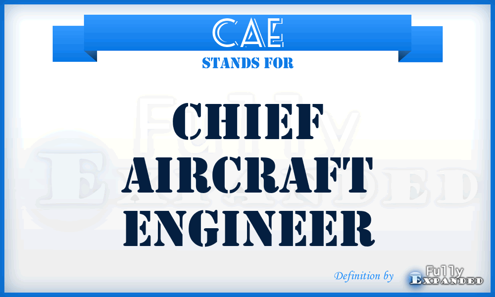 CAE - Chief Aircraft Engineer