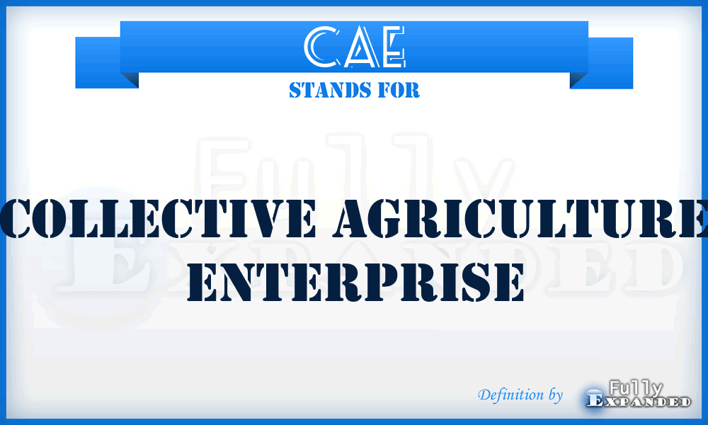 CAE - Collective Agriculture Enterprise