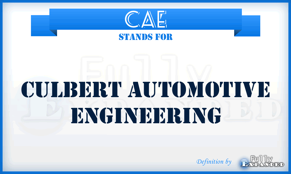 CAE - Culbert Automotive Engineering