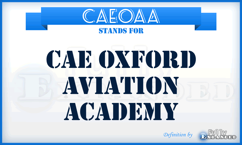 CAEOAA - CAE Oxford Aviation Academy