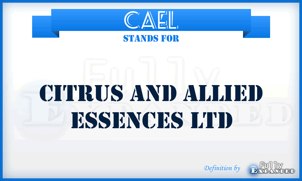 CAEL - Citrus and Allied Essences Ltd