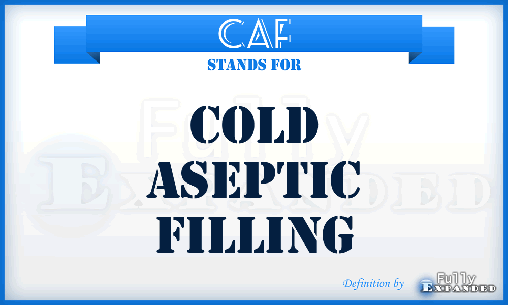 CAF - Cold Aseptic Filling