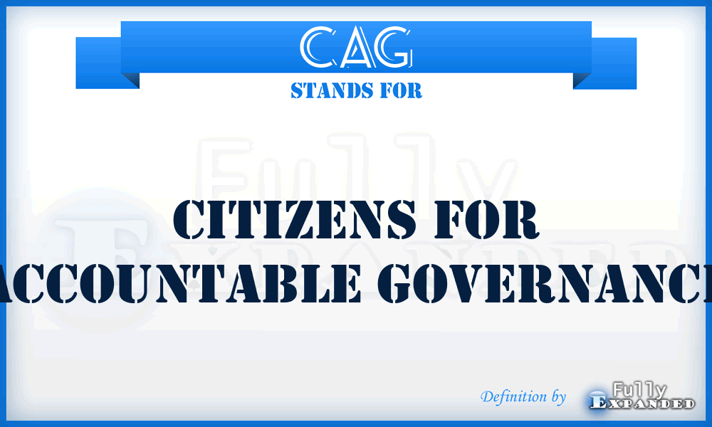 CAG - Citizens for Accountable Governance