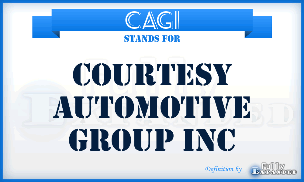 CAGI - Courtesy Automotive Group Inc