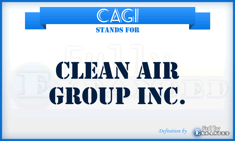 CAGI - Clean Air Group Inc.