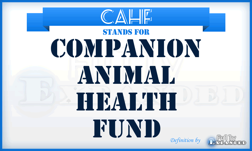 CAHF - Companion Animal Health Fund