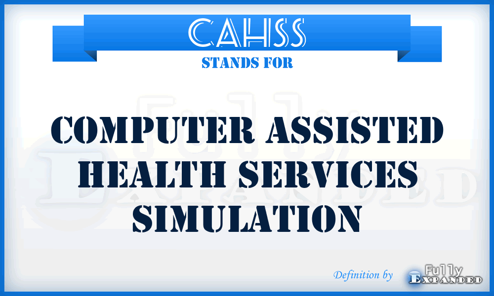 CAHSS - Computer Assisted Health Services Simulation