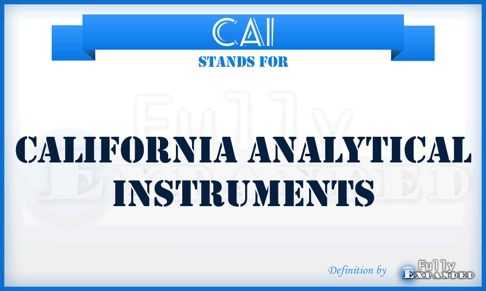 CAI - California Analytical Instruments