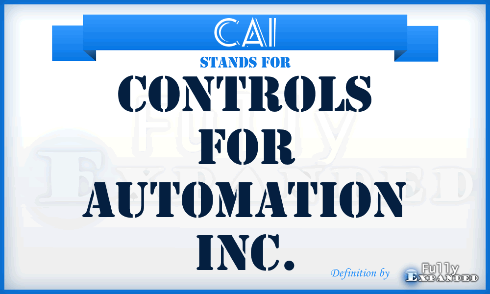 CAI - Controls for Automation Inc.