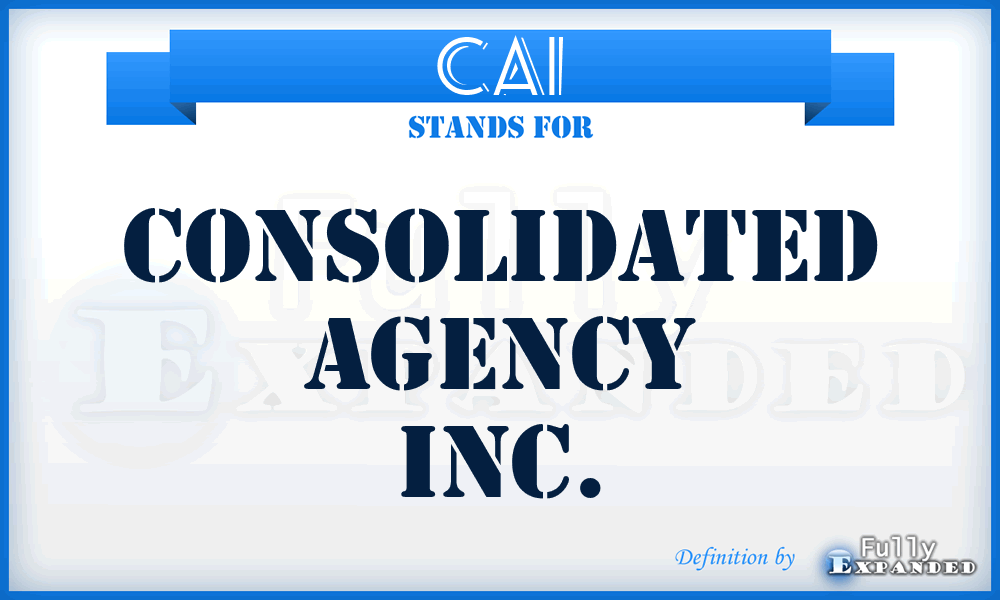 CAI - Consolidated Agency Inc.